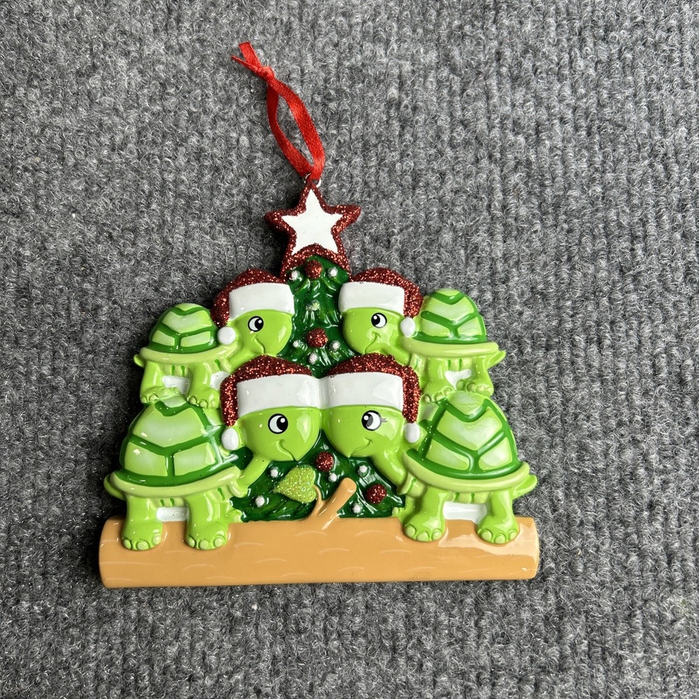 Christmas Ornament Can Be‎ personalized on the turtle stockings New